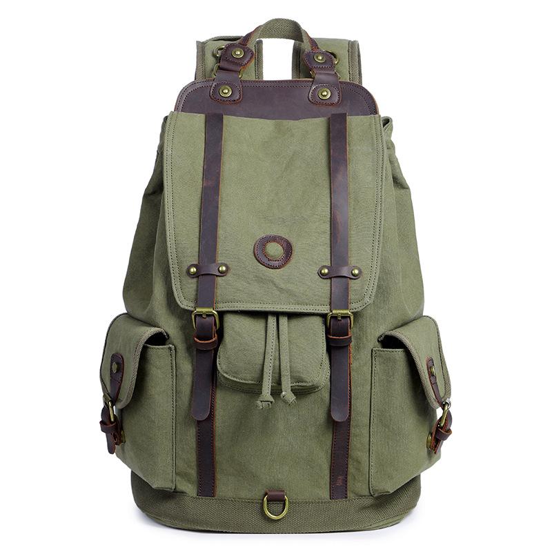 

Laptop Outdoor Backpack, Canvas Travel Hiking Camping Rucksack Pack, Casual Large College School Daypack, Book Bags Backpack