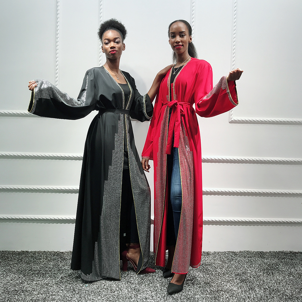 

Women Kaftan Dubai Abaya Kimono Turkish Hijab Muslim Dress Cardigan Islam Abayas Robe Musulman Caftan Marocain Islamic Clothing