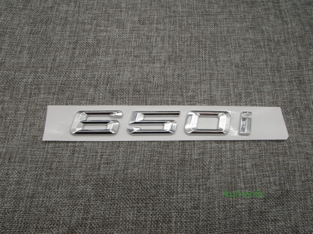 

Chrome Shiny Silver ABS Number Letters Word Car Trunk Badge Emblem Letter Decal Sticker for BMW 6 Series 650i