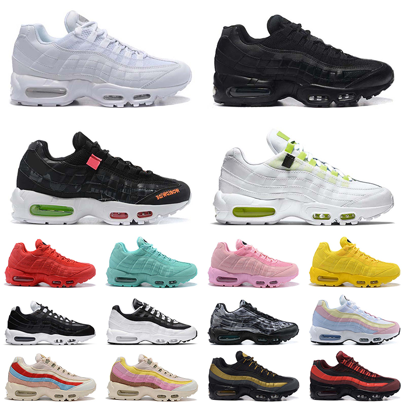

95 Worldwide men women running shoes Triple White Black Neon womens Ghost Plant Color outdoor mens trainer, Black red