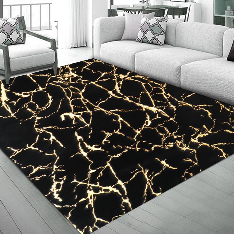 

Carpets Latest Bronzing Light Luxury Printed Household Carpet Living Room Sofa Chair Area Cushion Bedroom Water Mats Rectangular