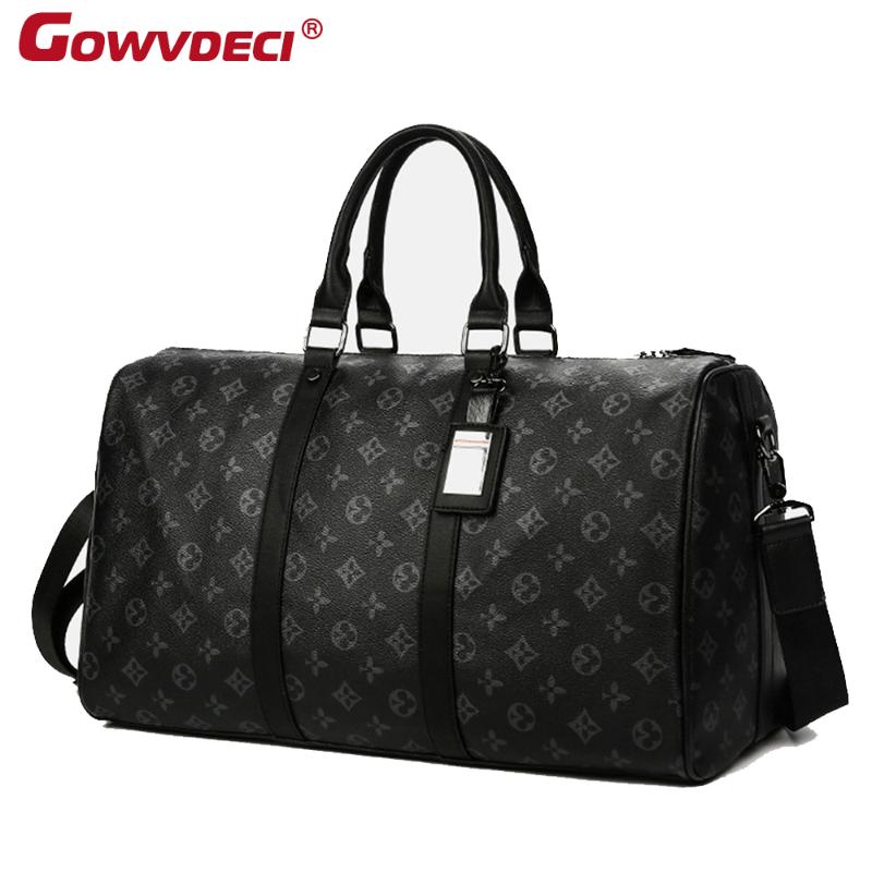 

Duffel Bags Travel Bag Ladies Men's Net Red Super-capacity Tide Short Trip Business Korean Presbyopia Black Checked Handbag, Checkered