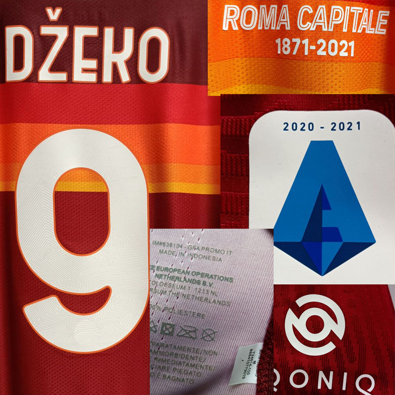

Collectable Match Worn Player Issue Dzeko Pellegrini Capitale 150 Years City With Detail Soccer Patch Badge