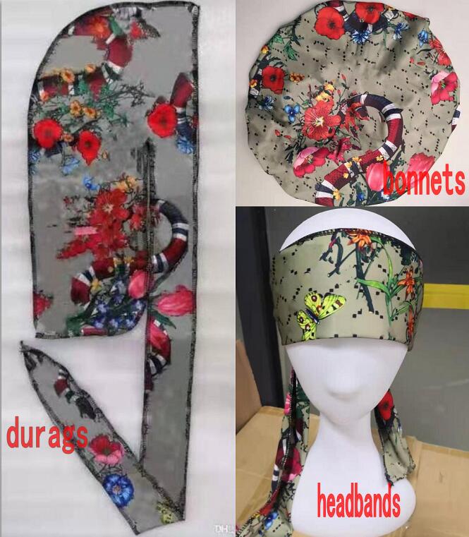 

Durag Bonnet headband 3pcs Set hats for designer Women Sleep Cap And Men Doo Rag Bonnets Caps Comfortable Sleeping beanies, Blue;gray