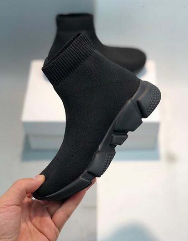 

2022 Kids Fashion Ankle Boots Speed Stretch Mesh High Top chaussure Trainer Running Shoes Speed Knit Sock Mid-Top Trainer Sneakers, Black
