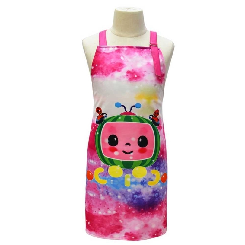 

With hat Cocomelon cartoon apron for kids students drawing painting Waterproof Smock Craft Art bib cooking baking dirt proof chef aprons cobbler overall G644KKX