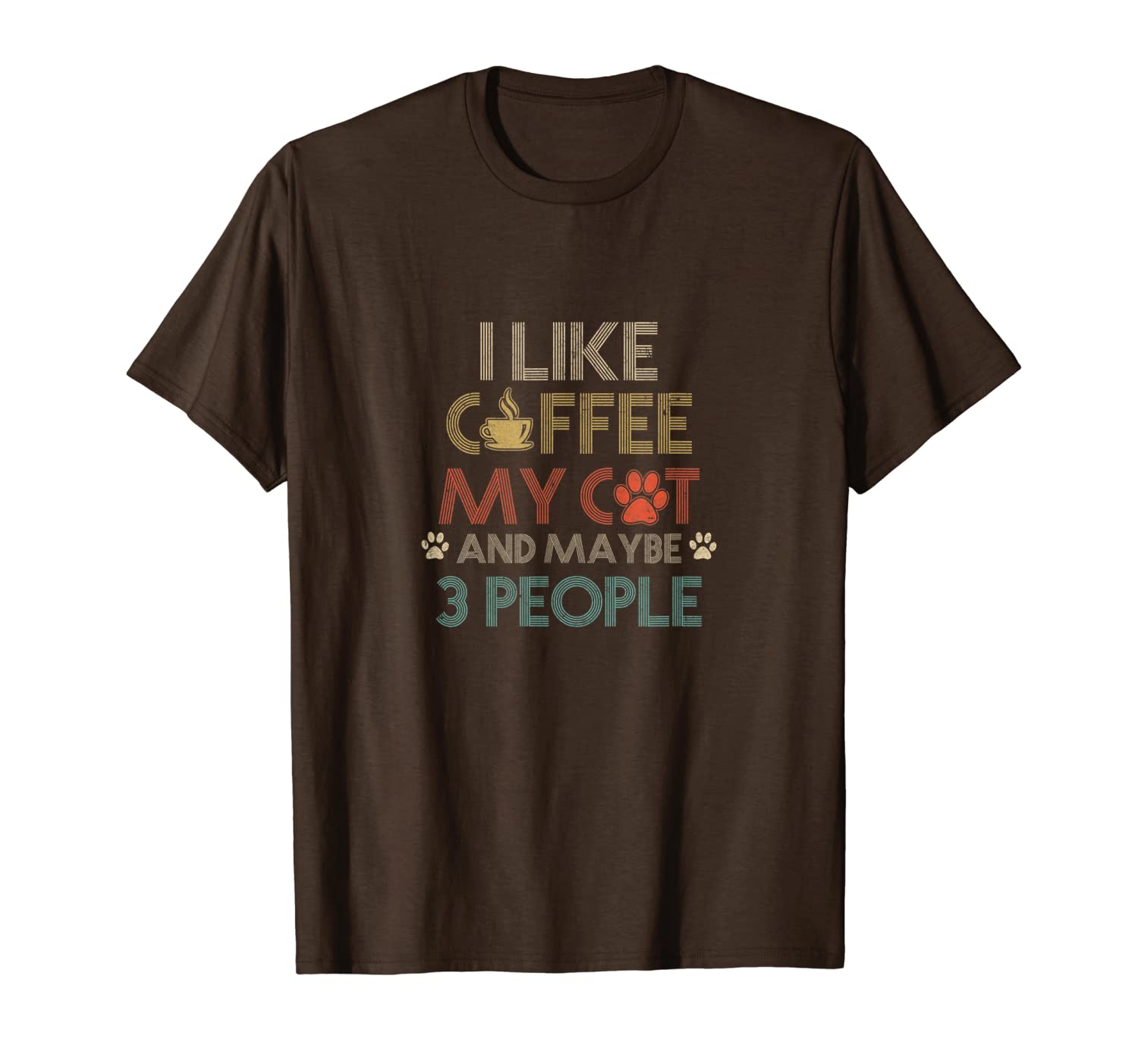 

vintage i like coffee my cat maybe 3 people coffee t-shirt, White;black