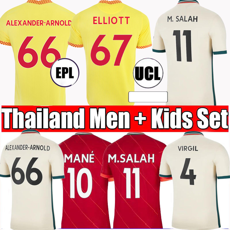 

21 22 soccer jersey M.SALAH ALEXANDER ARNOLD Mane Firmino A.BECKER football shirt PHILLIPS KONATE men kit 2021 2022 kids kits set, Kid kit