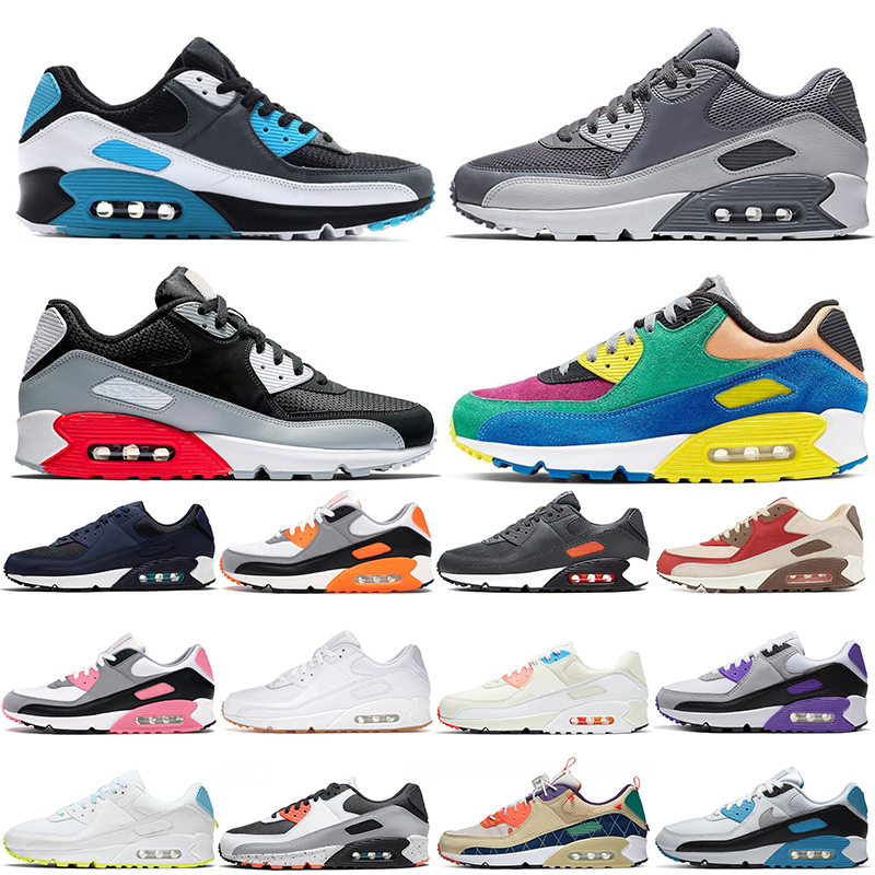 

90s Shoes Mens Womens Air Running Sports Size 12 Worldwide Black White Airmaxs Grey Dot Off Trail Team Gold Max Moss Green Desert Camo Glasgow Trainers Sneakers, Color#1 essential triple black 36-46(1)