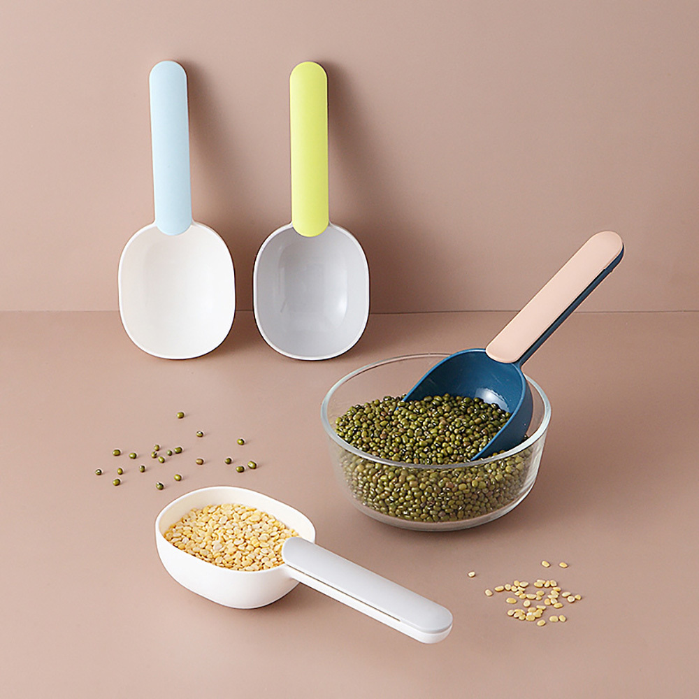 Multi-Function Food Scoop With Plastic Sealing Clip Tablespoon Measuring Scoops Measuring Flour Scoops For Home Kitchen-image-689836583