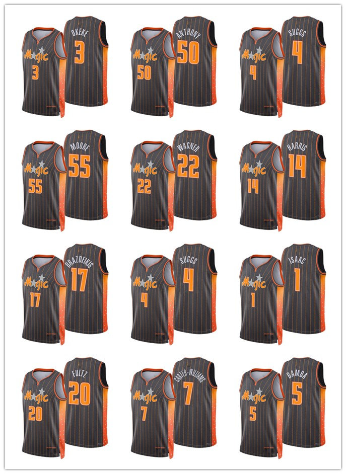 

2021-22 Orlando MEN Magic's Franz Wagner Cole Anthony Jalen Suggs Terrence Ross Mohamed Bamba City 75th Anniversary Anthracite basketball Jersey, 16