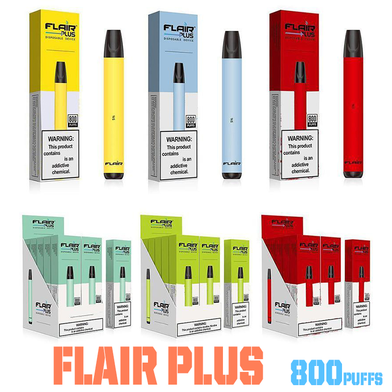 

Flair Plus Disposable Vape E cigarettes 800 Puffs Pen Devices 3.5ml Pre-Filled Pods Cartridges Vaporizers 550mAh Battery Vapor Air Bar Puff