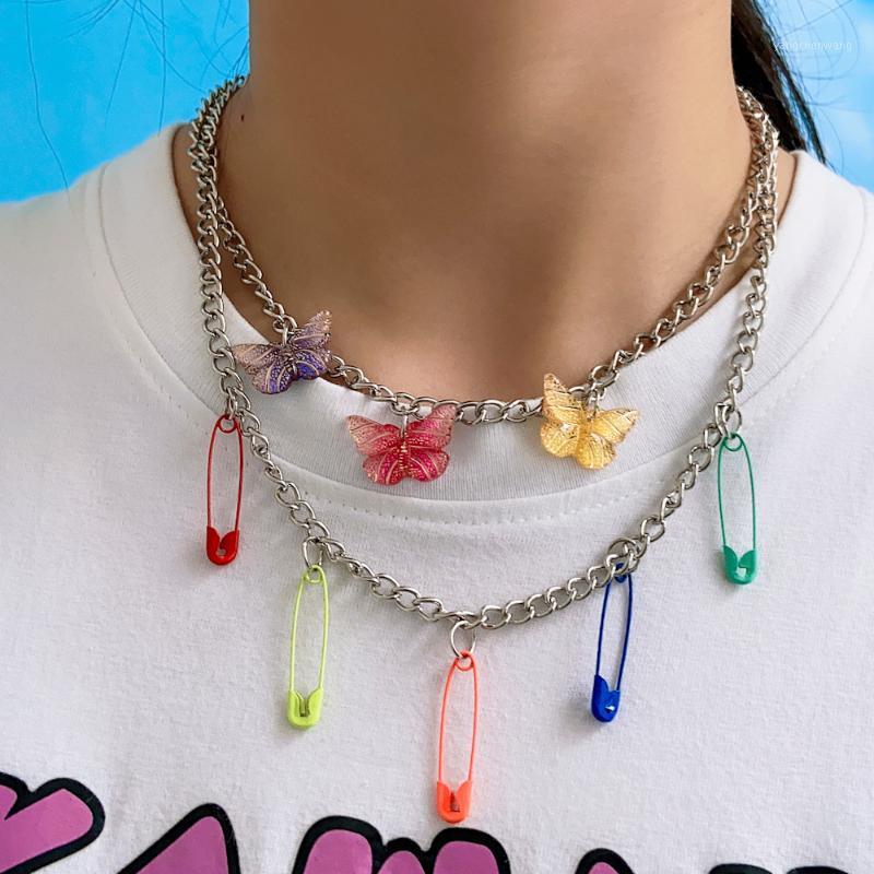 

Chains VG 6YM Colorful Pin Butterfly Multi-Layer Ladies Necklace Fashion Women's Birthday Present Jewelry Drop Gifts