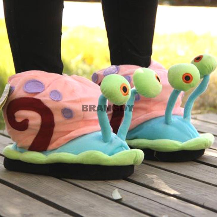 

Fashion Winter Woman Cartoon Cotton Slippers Home Warm Little Snail Cute Funny Wrap Plush Soft Bottom Bread Shoes, Black