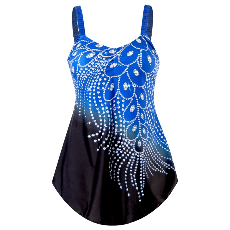 Women&#039;s Swimwear Women Tankinis Plus Size Swimsuit Classic Two Piece Printed Summer Beach Wear Sexy Gradient Bathing Suit S-image-702331574