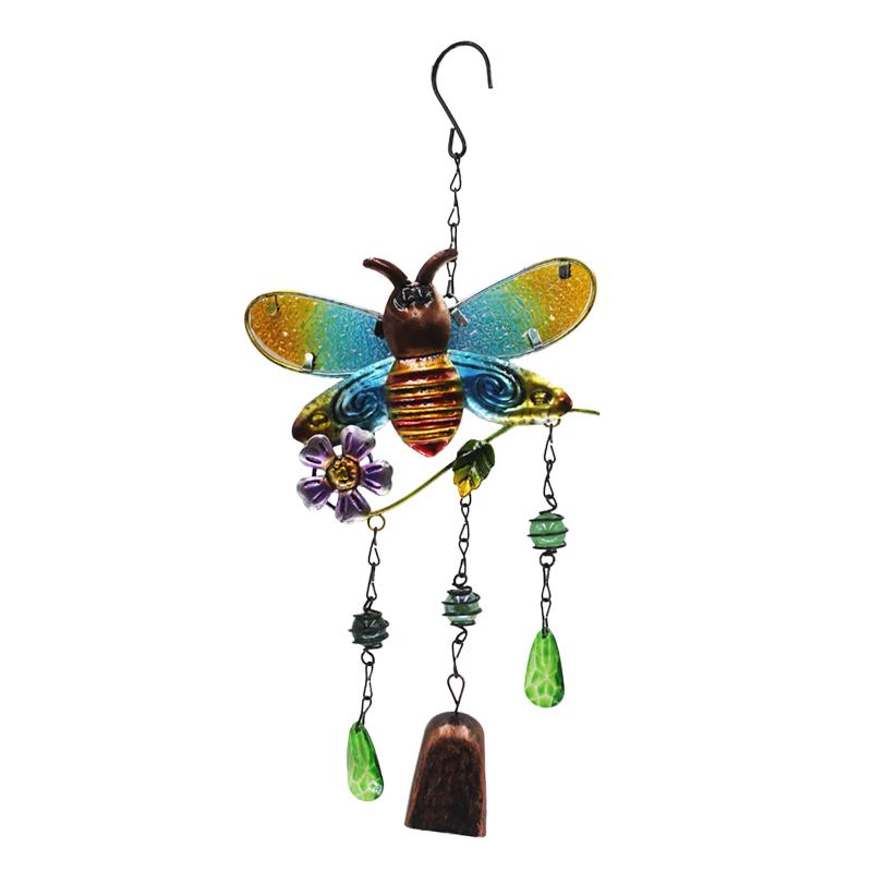 

Metal Bee Wind Chimes Crafts Painted Decorative Creative Bell Pendants Iron Wall Hanging Decorations Objects & Figurines