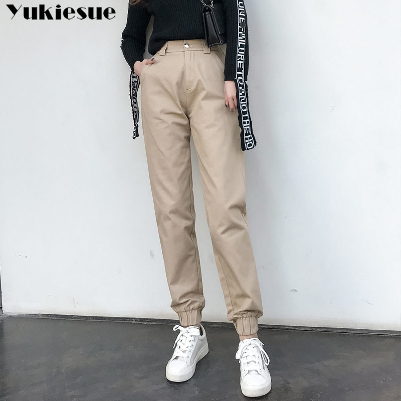 

streetwear winter loose casual women' cargo pants female high waist harem pants capris for women trousers woman Plus size 210519, Khaki