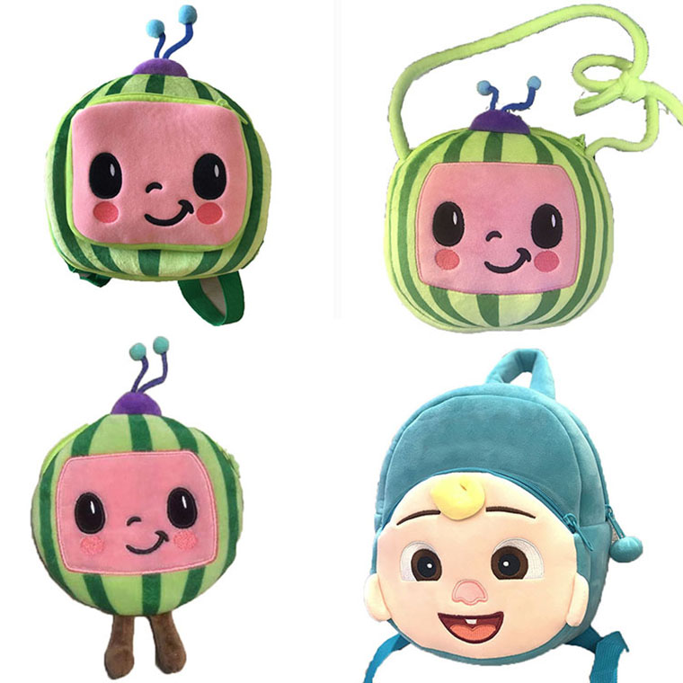

CoCoMelon Boys Cartoon Cute Plush Backpack Children's Baby Schoolbag Watermelon Mini Girls Shoulders Bags crossbody bag Packet For kids