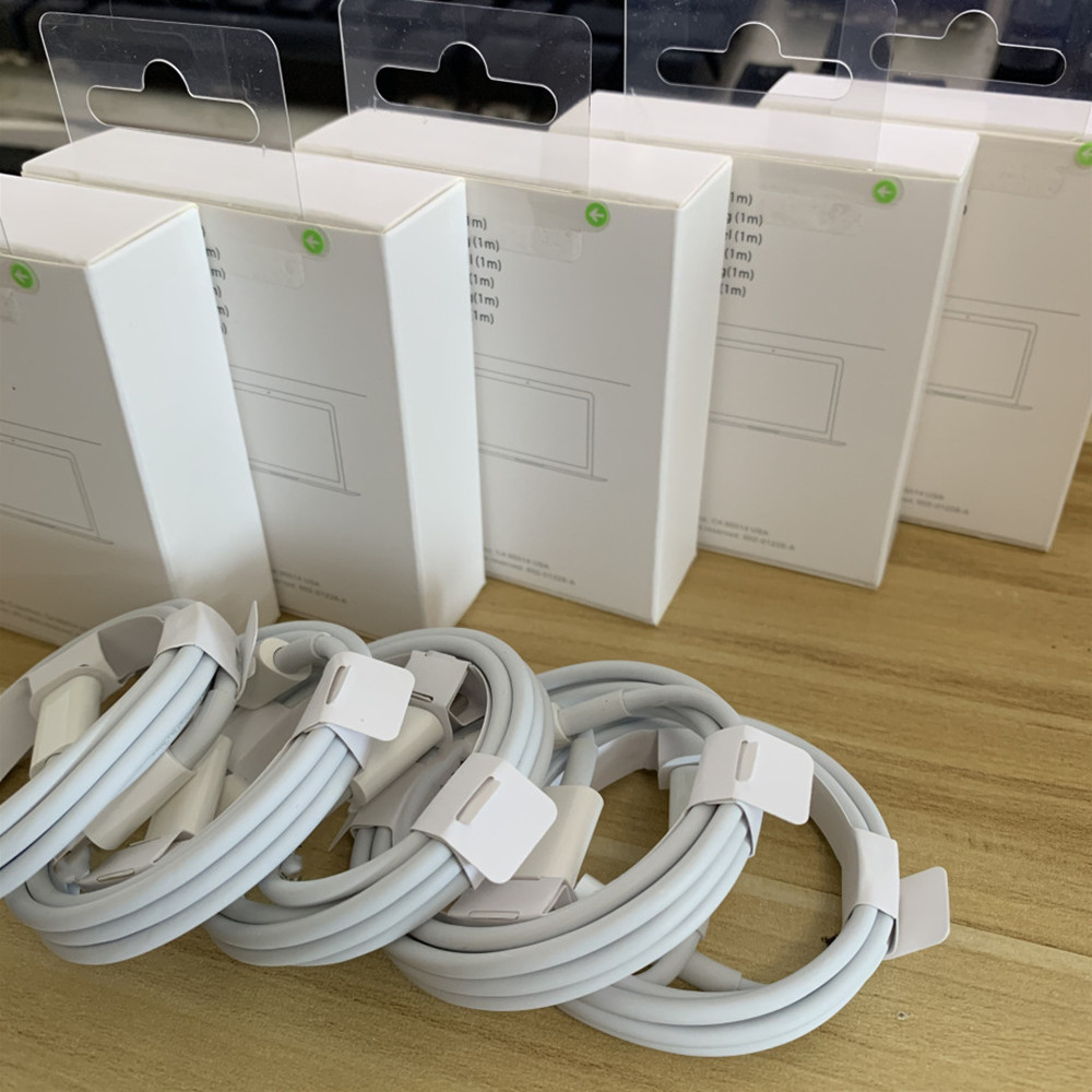 

APPLE 1m PD USB-C to lightning cables original 1:1 iphone 13 pro max data usb FAST Charging cable 8PIN usb c type-c With retail package box, White