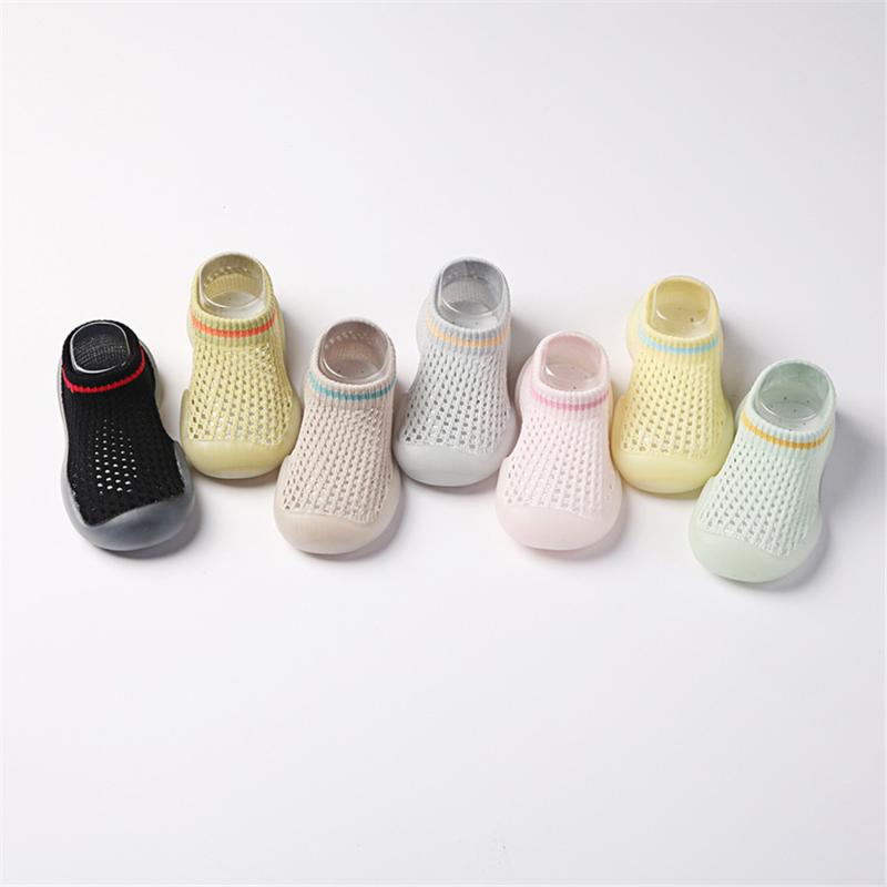 

First Walkers Baby Sock Shoes For Summer Unisex 7 Colors Cutout Breathable Born Socks With Rubber Soles Non-slip