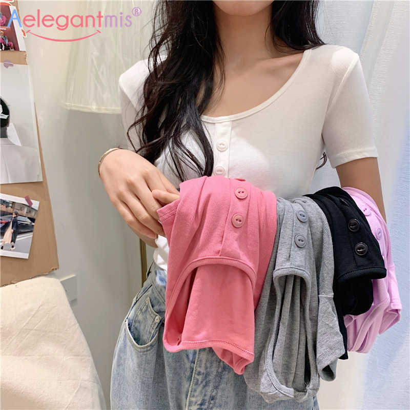 

Aelegantmis Solid Color Women Knitted Pullover Sweater Female Black White Autumn Slim Short Knit Primer Shirt Ladies O Neck Tops 210607, Gray