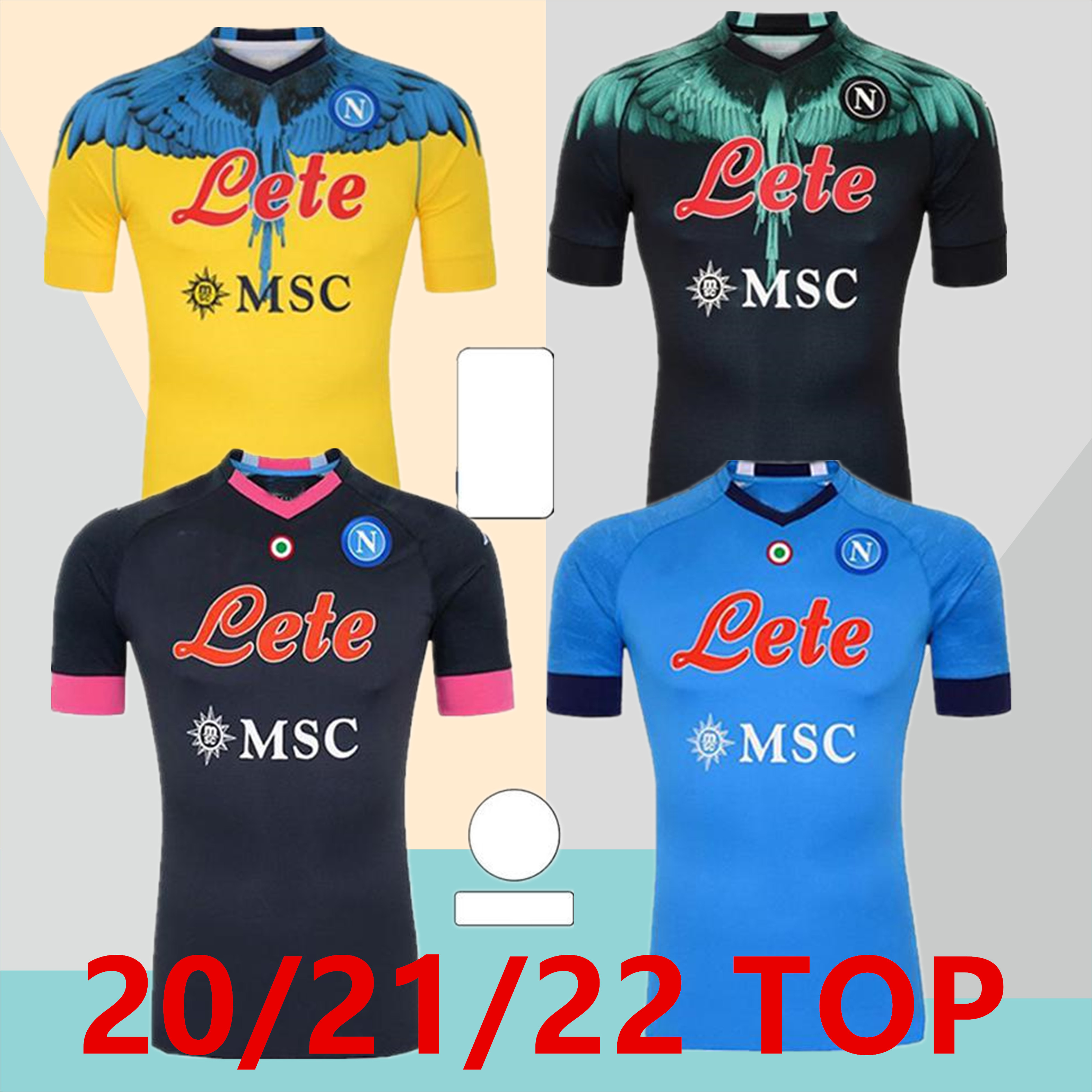 

20 21 22 Napoli soccer jersey Naples football shirt 2021 KOULIBALY camiseta de fÃºtbol INSIGNE Maradona maillot foot MERTENS camisa, Black;yellow