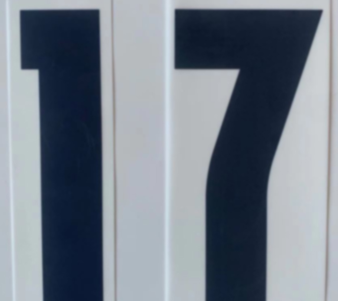 

number 17 dated print 25th April 2021, custom name/number acceptable, full patches