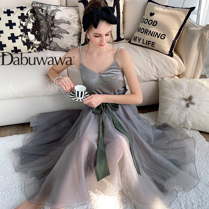

Dabuwawa Exclusive Chic Solid Mesh Ball Gown Midi Skirts Women Sash High Waist Casual Skirts Bottom Female DO1BSK014 210520, Gray