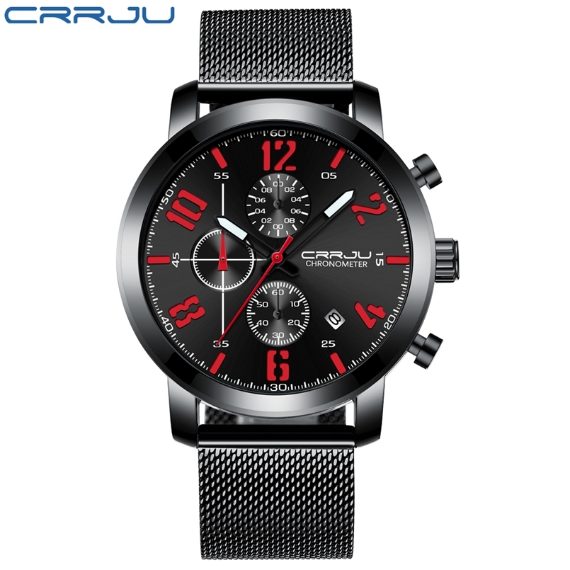 

Relogio Masculino Watch for Men Big Face Casual Quartz es Luminous Sport Chronograph es Waterproof Men's 210615, Red