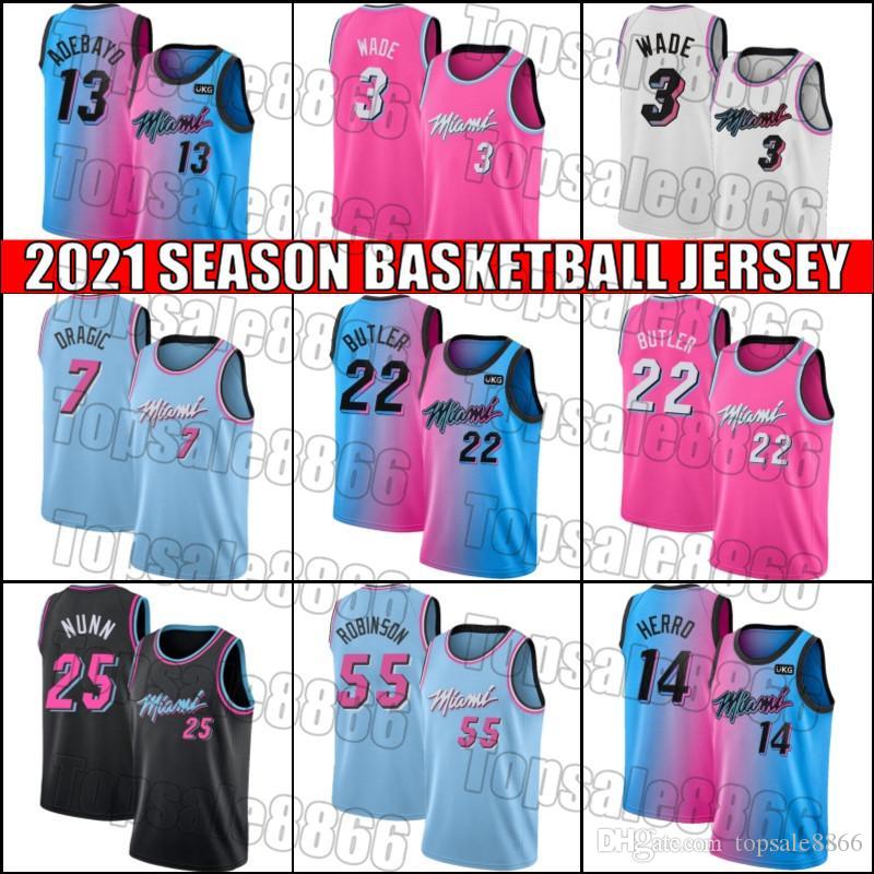 

Miami Heat Jersey Dwyane Jimmy Wade Butler Jerseys Bam Tyler Adebayo Herro Jersey Goran Duncan Dragic Robinson Jerseys zbs, Black;red