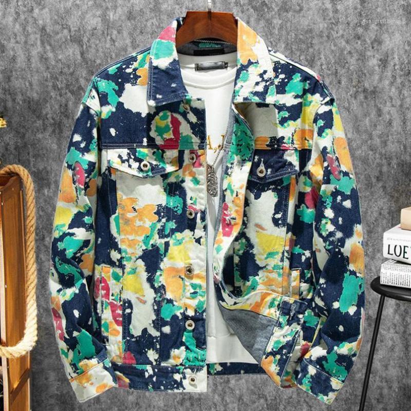 

Men' Jackets Men Camouflage Denim And Caots Casual Jeans Fashion Male Coats High Quality Loose Jean Jacket 4XL