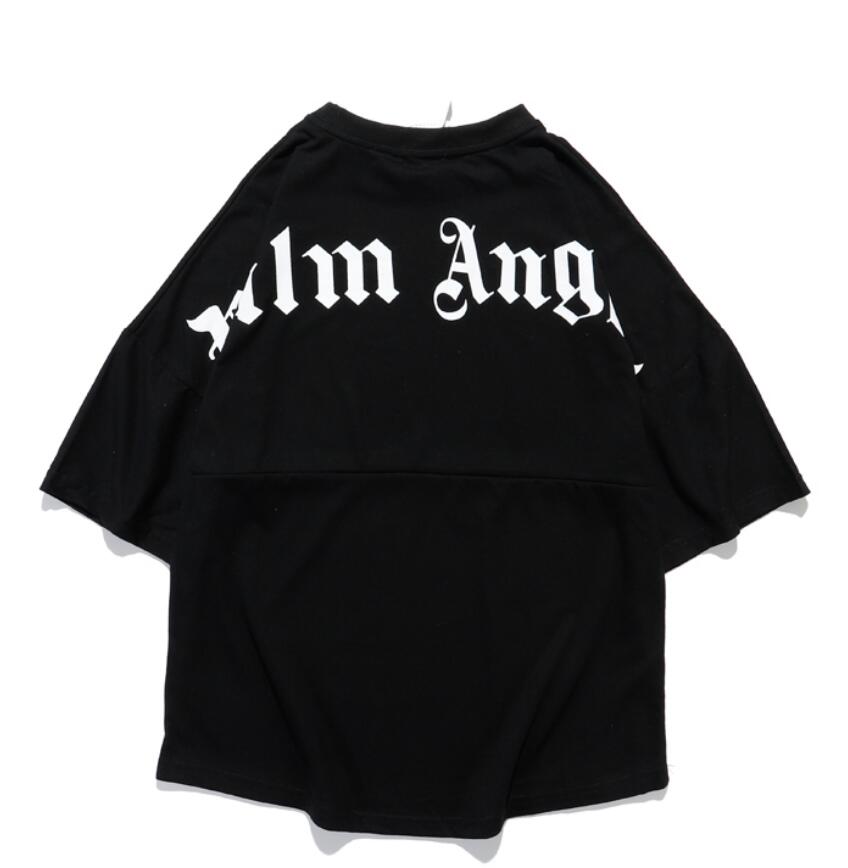 

fashion Angels loose round neck T-shirt shoulder half sleeve bat short sleeve couple t Men's Tees & Polos, White;black