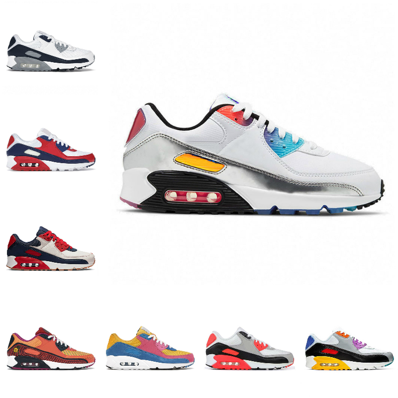 

High Quality Classic 90 90s Sports Shoes Mens Women BE True Black Dot Navy Blue Obsidain Bright Orange Accents USA Good Game Rose Solar Flare Trainer Sneakers, Please contact us