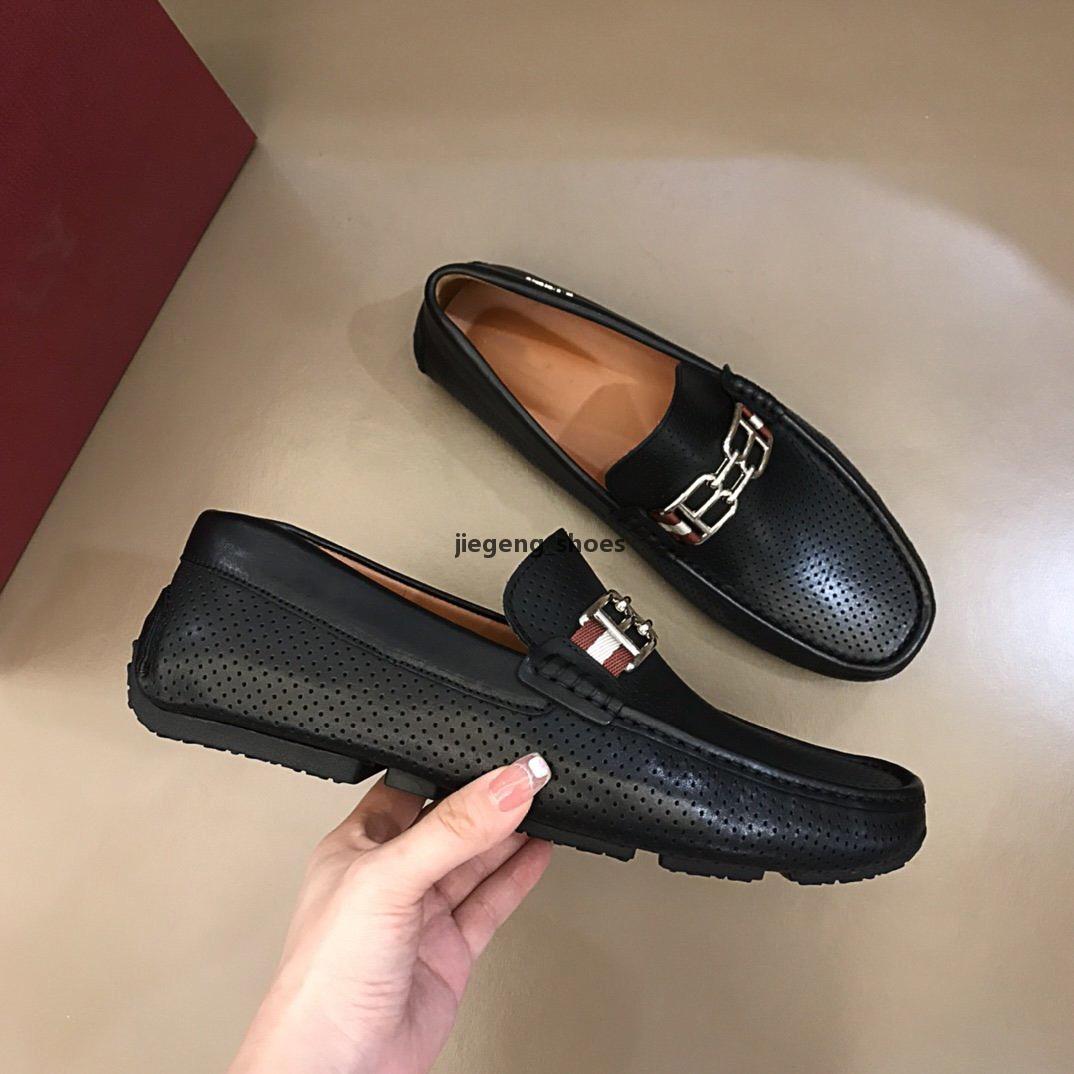 

Top Quality Luxury designer office shoes 2 colors real leather Gift mens Racer business office dress classic shoes size 39-43, As picture 1