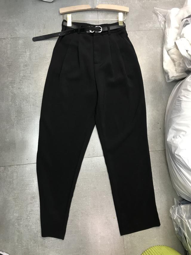 

2021 spring new fashion high waist Baidu slim girl regular casual radish pants European goods, Black