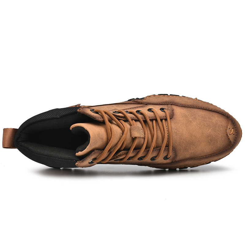 

Autumn Winter Classic Genuine Leather Ankle Boots Men Shoes with Fur Warm Tactical Boots Male Casual Motorcycle Boots, Black with fur