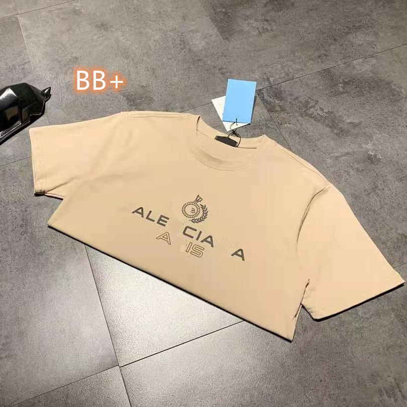 

2021 spring new fashion brand Paris home wheat ear letter printing Khaki fashion simple loose men's and women's short sleeves0, White;black