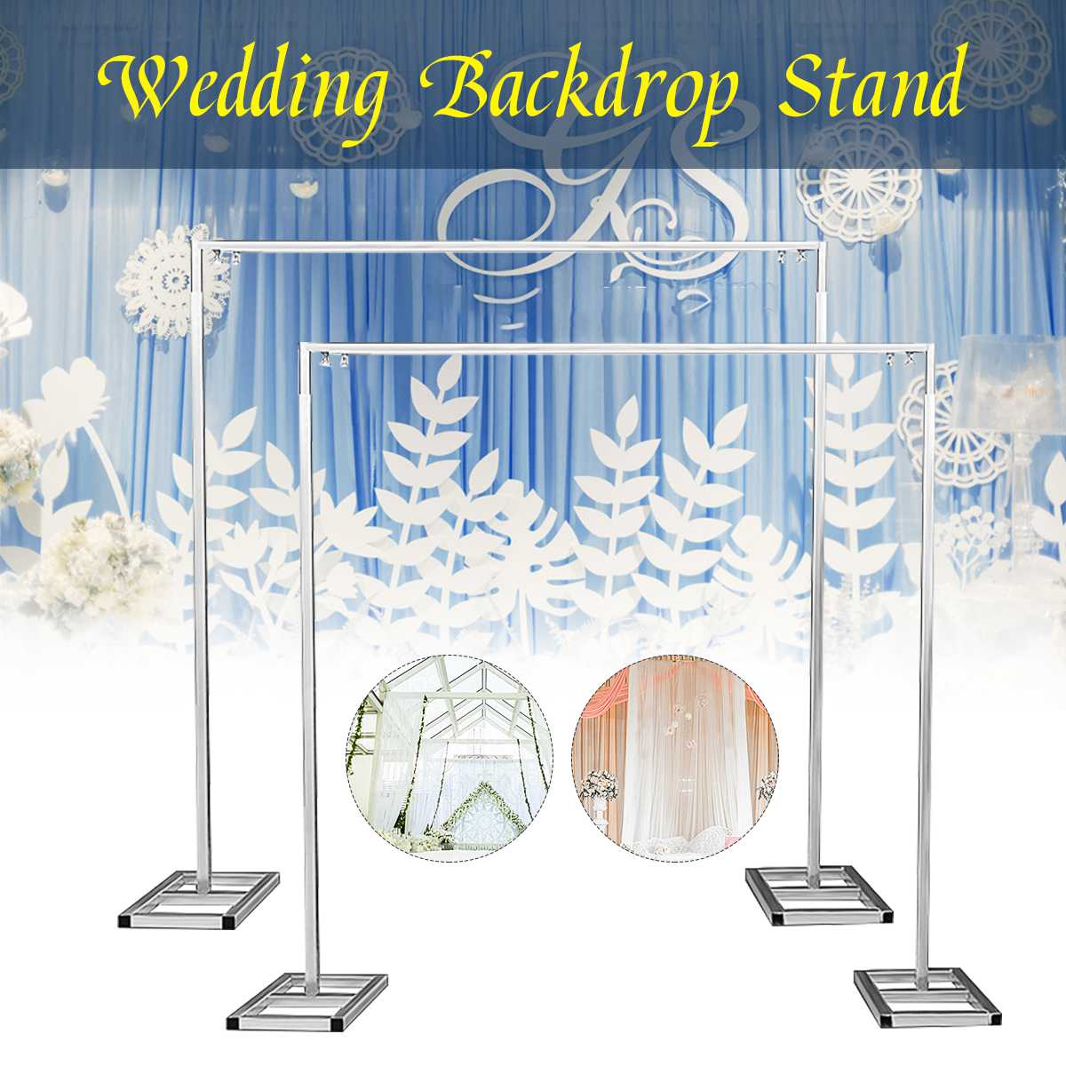 

10ft X20ft Heavy Duty Adjustable Backdrop Stand,Pipe and Drape Kit Wedding Photography Backdrop Stand, Customize