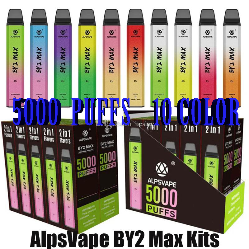 

Factory Original E-cigarettes ALPSVAPE By2 Max Disposable Kit 2in1 5000 Puffs 12ml Pod Vapor Device Botton Switch Rechargeable 900mAh Batter