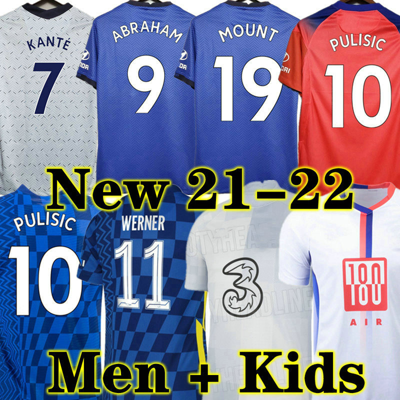 

ABRAHAM KANTE 20 21 22 soccer jerseys WERNER HAVERTZ CHILWELL ZIYECH Zouma football shirt PULISIC Camiseta MOUNT 2021 2022 Men + Kids kits, Kids 3rd