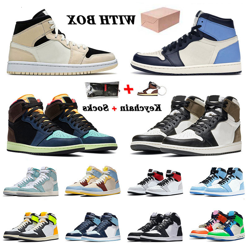 

WITH 1 1s Basketball Shoes Top Quality Jumpman MID Barely Orange Men Women High Obsidian UNC Dark Mocha Fearless Trainers Sneakers, C50 mid barely orange 36-46