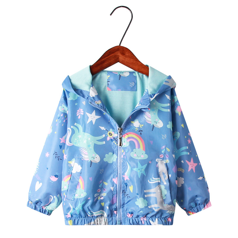 

Baby Girls Jacket Spring Autumn Printi Cute Girls Trench Outerwear Flower Kids Girls Windbreaker Coat Children Clothing, Pink