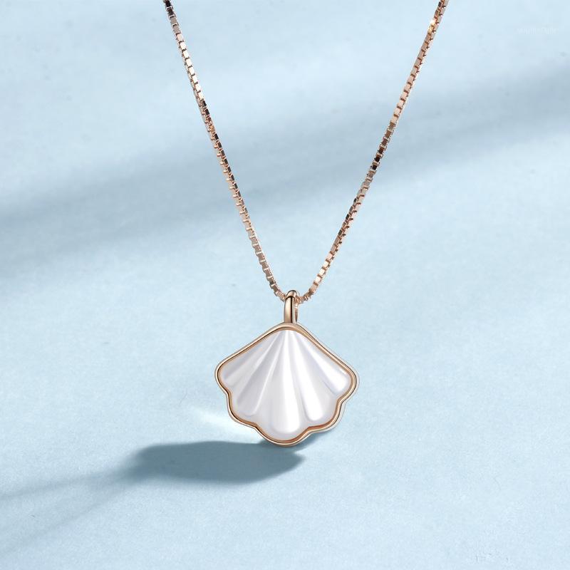 

Chains Original Design 925 Sterling Silver Necklace Charm Pendant Jewelry Rose Gold Shell Wedding Necklaces For Women