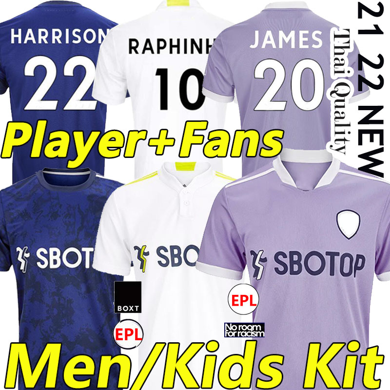 

21/22 Leeds third soccer jerseys United fans player version 2021 2022 FIRPO JAMES HARRISON HERNANDEZ COSTA BAMFORD PHILLIPS RAPHINHA Men Kids Kit football shirt, 21-22 away