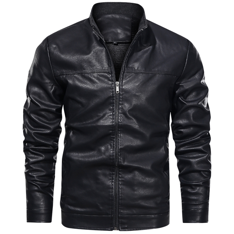 

Autumn/winter Men's Leather Vintage Jackets Casual Biker Pu Jacket Zip Pocket Thick Leather Coats Jacket Men 211111, Yellow