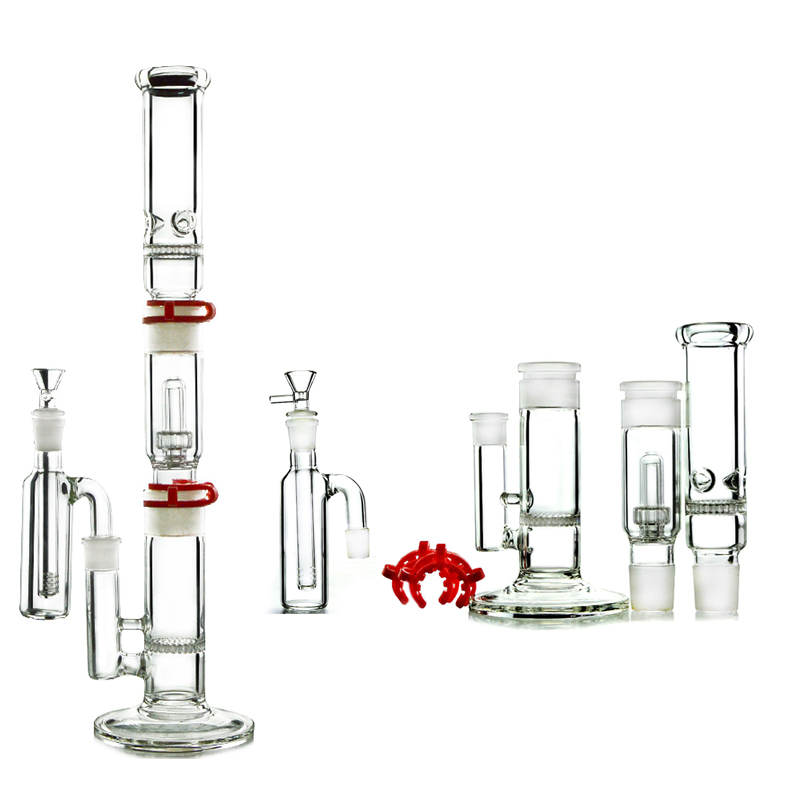 

Plastic Keck glass 3 chambers ash catcher build a bong ice pinch 18mm big bong comb bong glass with glass downstem and bowl