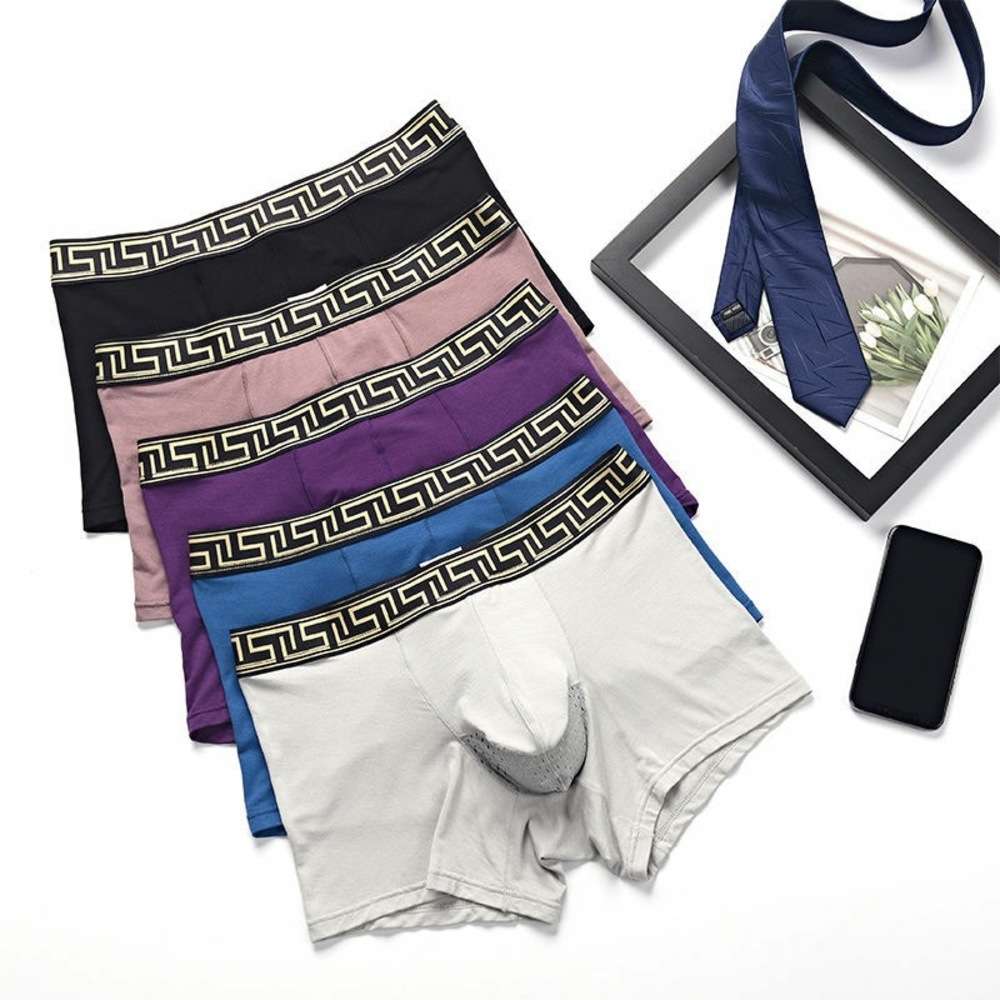 

New style bullet separation modal Tote Bag Large men's flat corner underpants breathable, Black;white