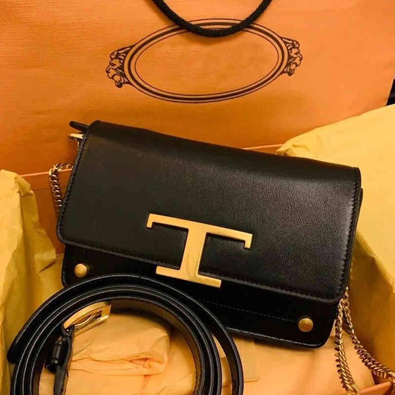 

Evening Bags autumn and winter Xiao Zhan same bag t-buckle waist leather messenger timeless chest chain small square female, 1# shoe box