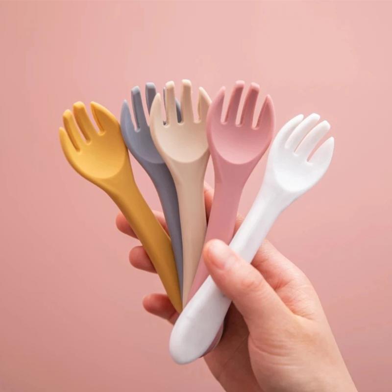 

Cups, Dishes & Utensils Baby Soft Silicone Fork Spoon Feeding Set BPA Free Kid Toddlers Infant Accessories Tableware 2PCS/set