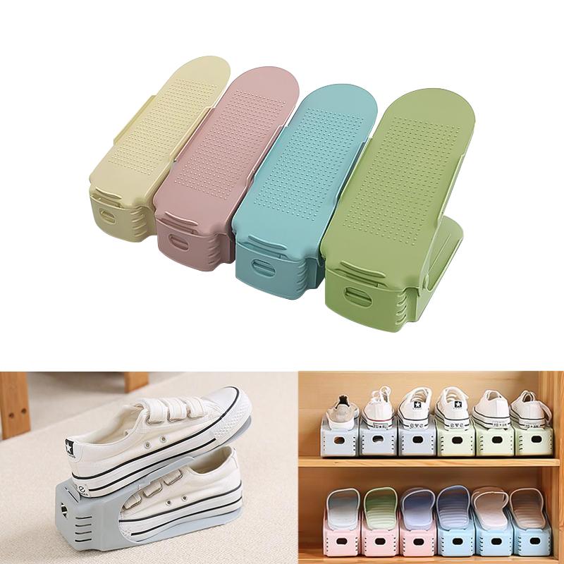 

Clothing & Wardrobe Storage 10pcs Home Double-layer Plastic Shoe Rack Cleaning Living Room Convenient Shoebox Shoes Organizer Stand Shelf